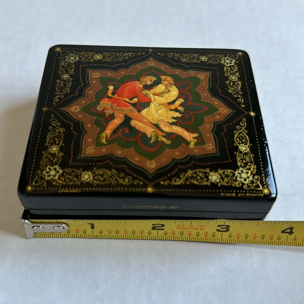 Vintage Russian Hand Painted Trinket Box From 1980 Collection